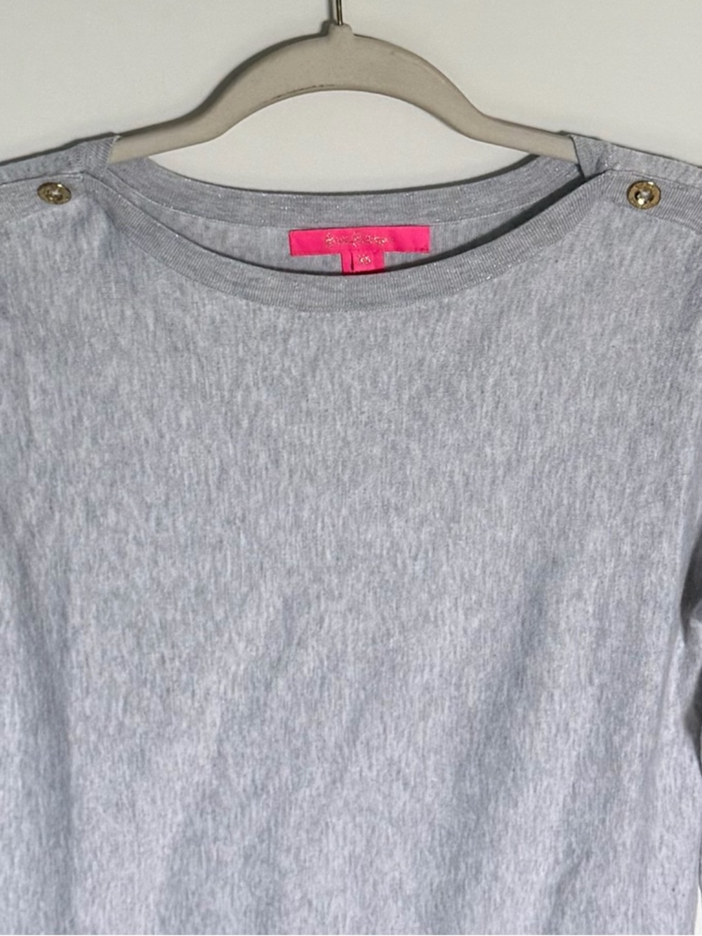Lilly Pulitzer Women's Gray Buttoned Long Sleeve Top Size XS 39744 - Picture 4 of 15